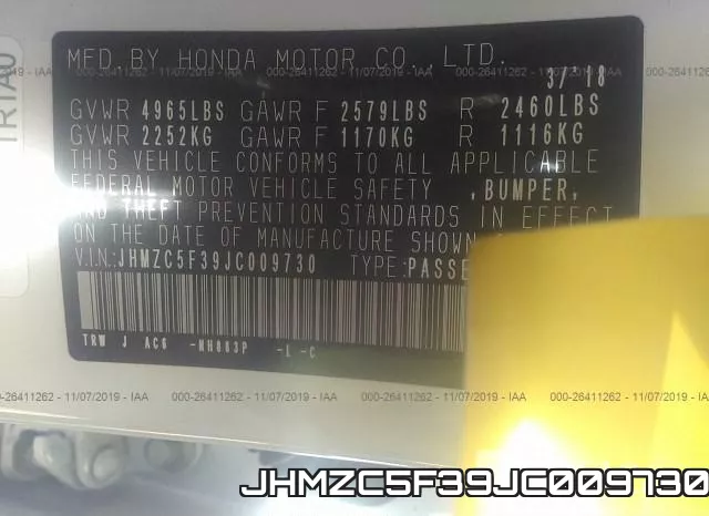 JHMZC5F39JC009730 фото 10
