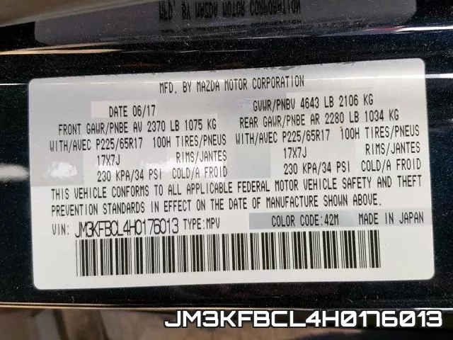 JM3KFBCL4H0176013 фото 2