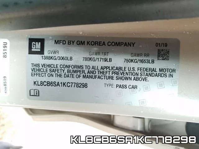 KL8CB6SA1KC778298 фото 2