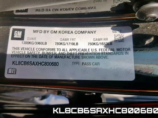 KL8CB6SAXHC800680 фото 2