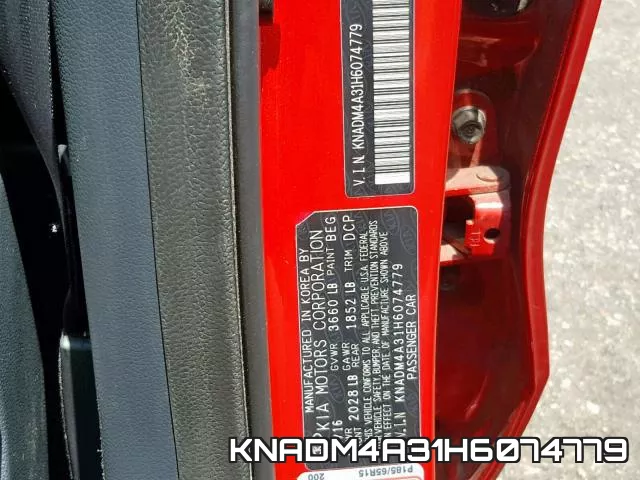 KNADM4A31H6074779 фото 2