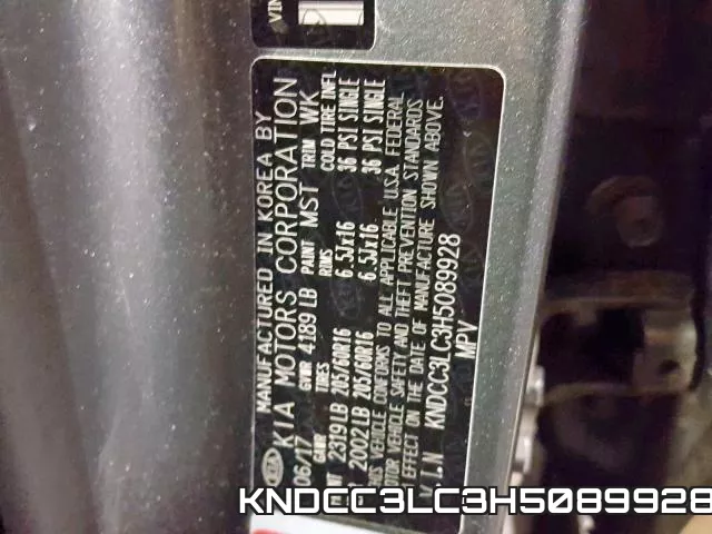 KNDCC3LC3H5089928 фото 2