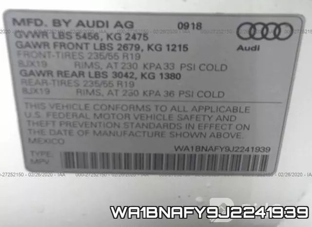 WA1BNAFY9J2241939 фото 10
