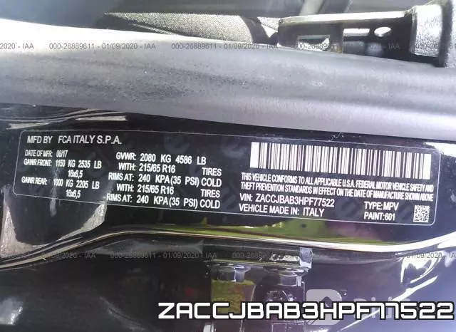 ZACCJBAB3HPF77522 фото 10