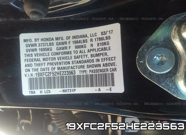 19XFC2F52HE223563 фото 10