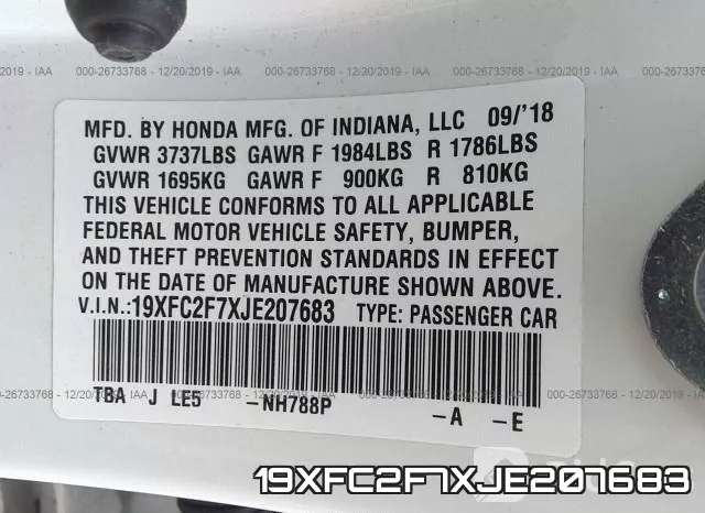 19XFC2F7XJE207683 фото 10