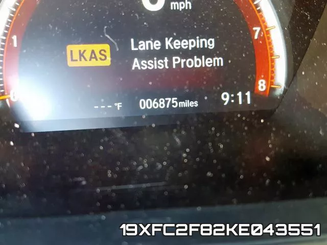 19XFC2F82KE043551 фото 9