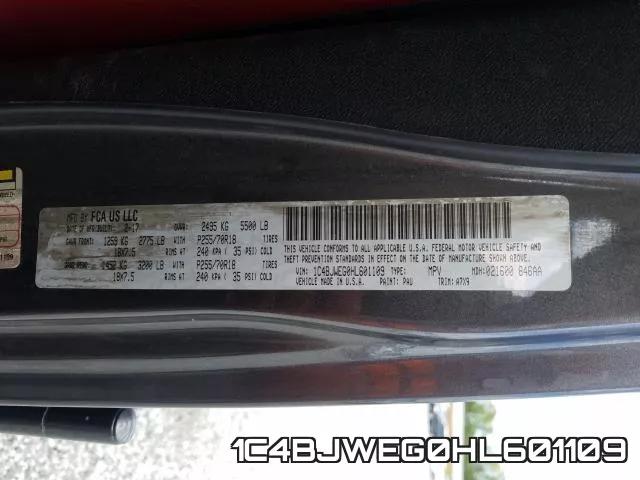 1C4BJWEG0HL601109 фото 2