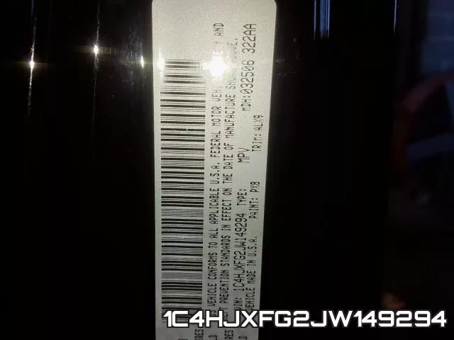 1C4HJXFG2JW149294 фото 2