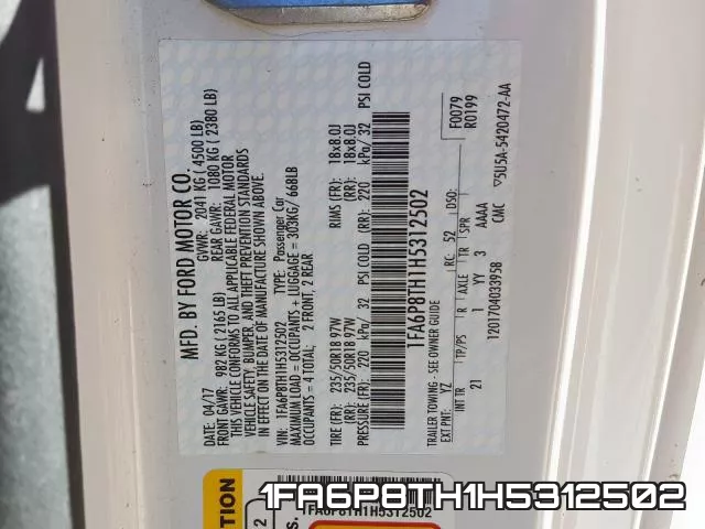 1FA6P8TH1H5312502 фото 2