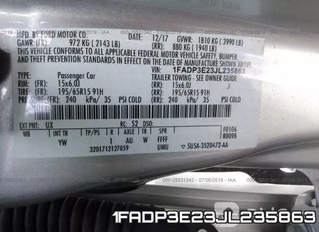 1FADP3E23JL235863 фото 10