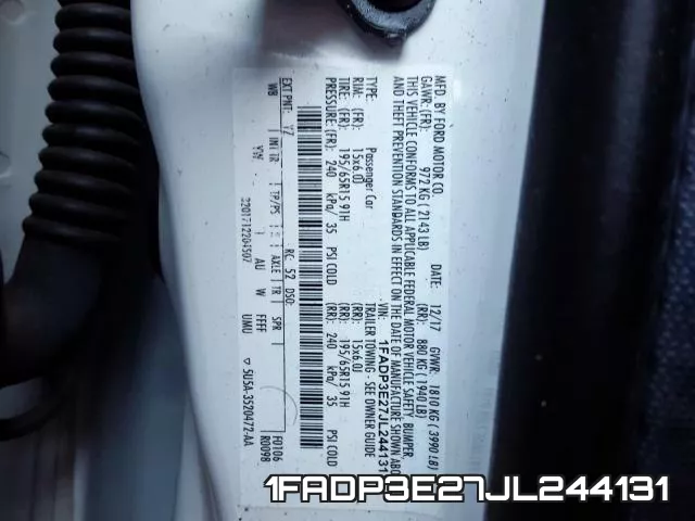 1FADP3E27JL244131 фото 2