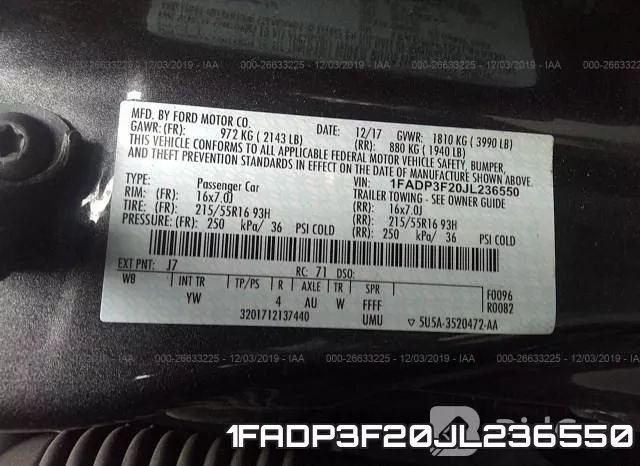 1FADP3F20JL236550 фото 10