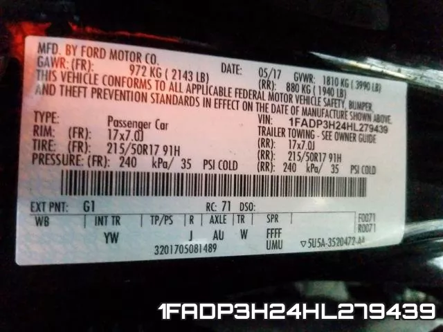 1FADP3H24HL279439 фото 2