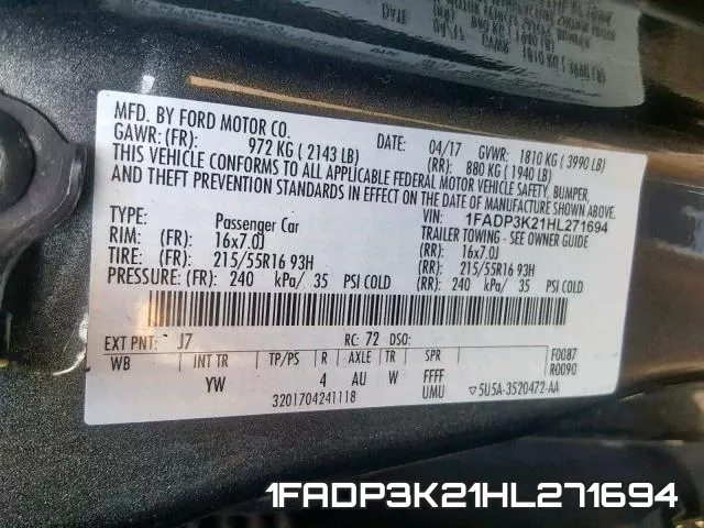1FADP3K21HL271694 фото 2