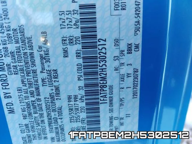 1FATP8EM2H5302512 фото 2