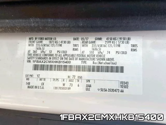 1FBAX2CMXHKB15400 фото 2