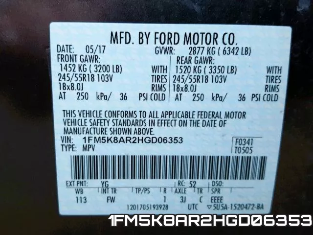 1FM5K8AR2HGD06353 фото 2