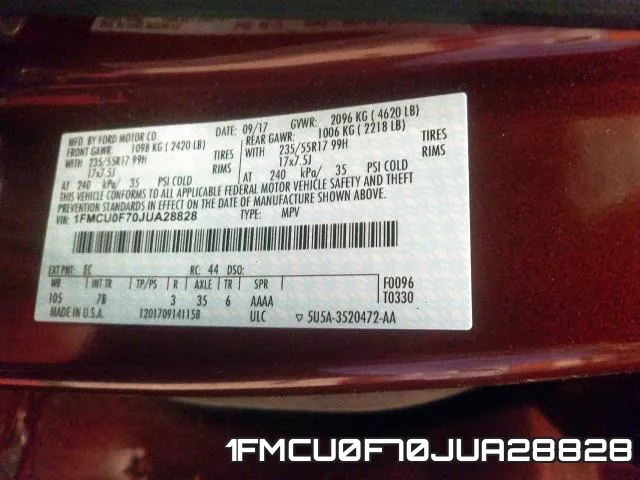 1FMCU0F70JUA28828 фото 2