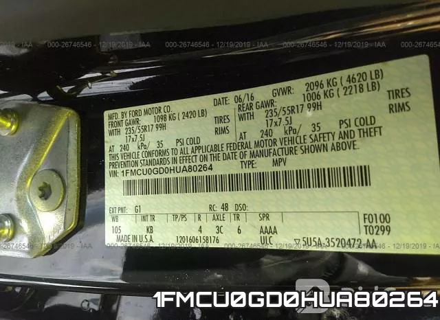 1FMCU0GD0HUA80264 фото 10