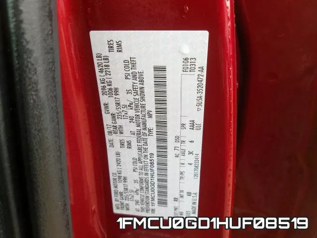 1FMCU0GD1HUF08519 фото 2