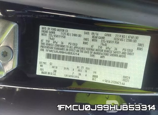 1FMCU0J99HUB53314 фото 10