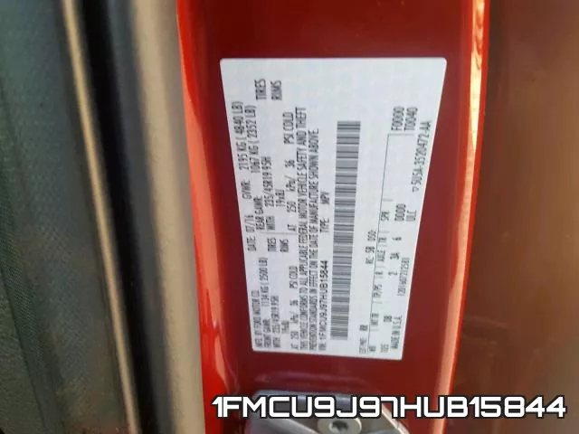 1FMCU9J97HUB15844 фото 2