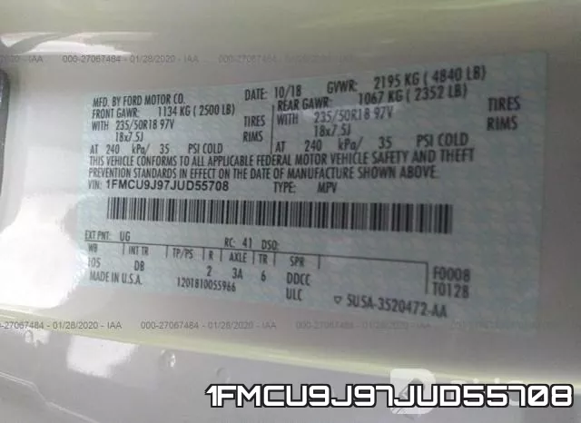 1FMCU9J97JUD55708 фото 10