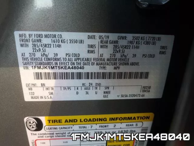 1FMJK1MT5KEA48040 фото 2