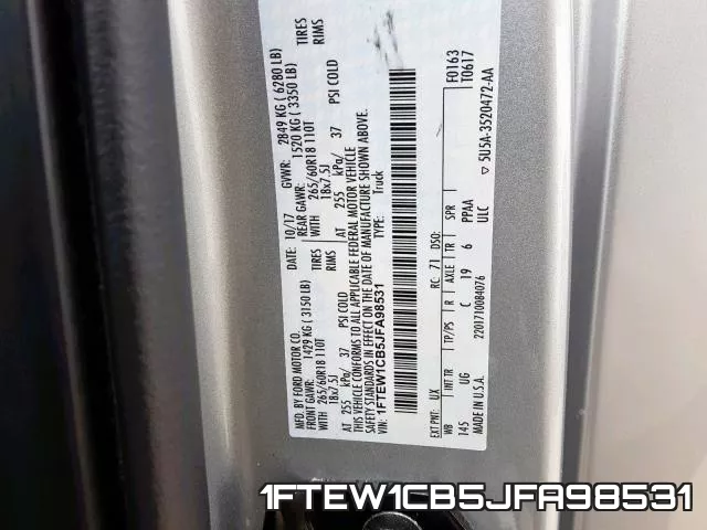 1FTEW1CB5JFA98531 фото 2
