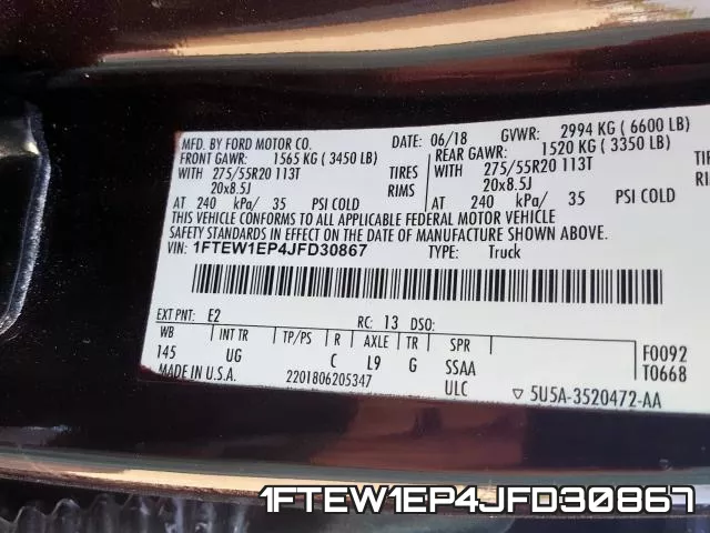 1FTEW1EP4JFD30867 фото 2