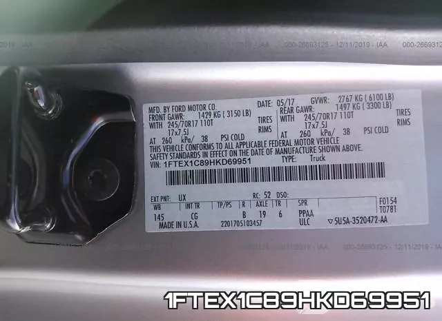 1FTEX1C89HKD69951 фото 10