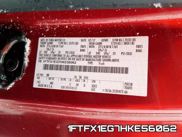 1FTFX1EG7HKE56062 фото 2