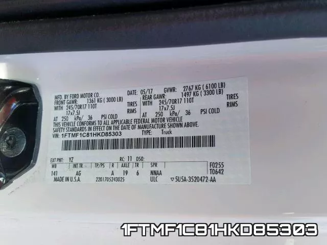 1FTMF1C81HKD85303 фото 2