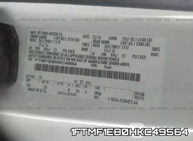 1FTMF1E80HKC49564 фото 10