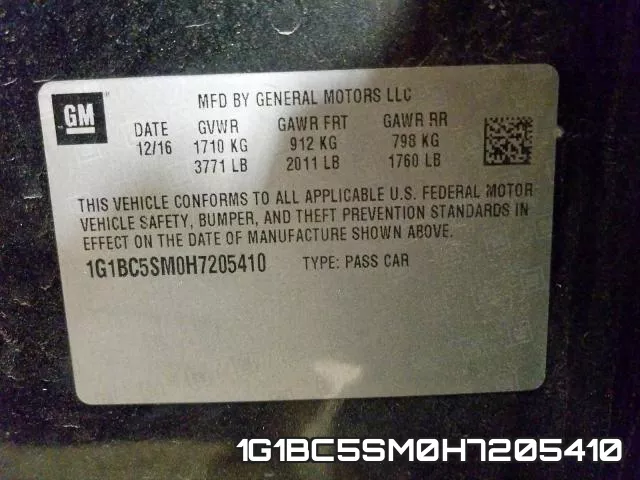 1G1BC5SM0H7205410 фото 2