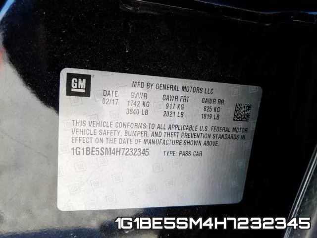 1G1BE5SM4H7232345 фото 2