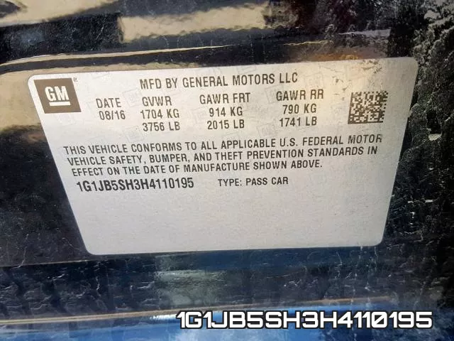 1G1JB5SH3H4110195 фото 2