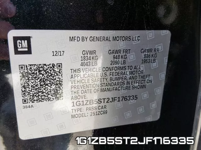 1G1ZB5ST2JF176335 фото 2