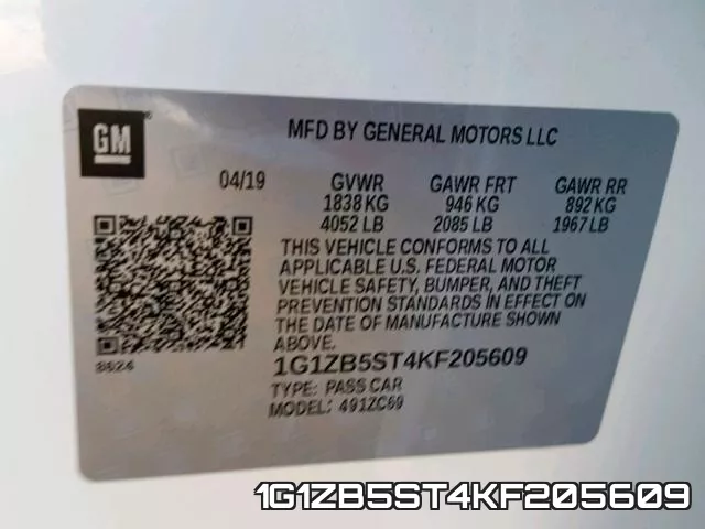 1G1ZB5ST4KF205609 фото 2