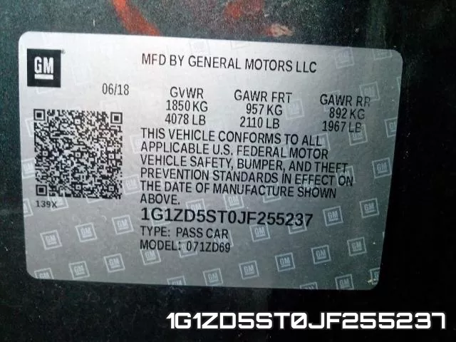 1G1ZD5ST0JF255237 фото 2