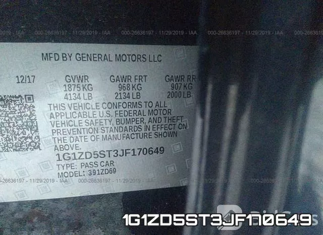 1G1ZD5ST3JF170649 фото 10