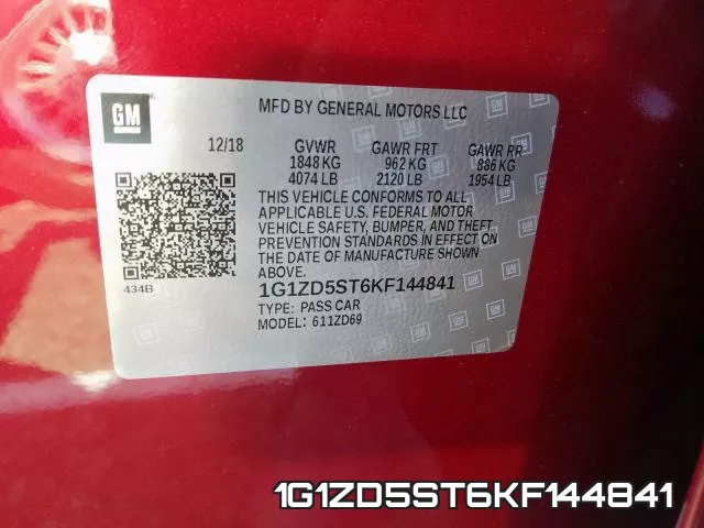 1G1ZD5ST6KF144841 фото 2