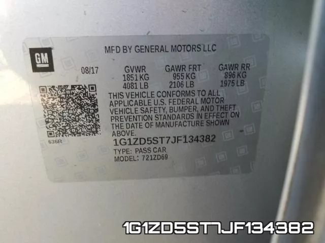 1G1ZD5ST7JF134382 фото 2