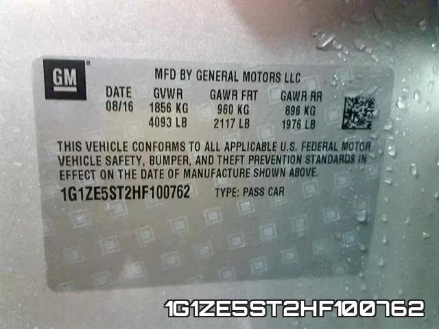 1G1ZE5ST2HF100762 фото 2