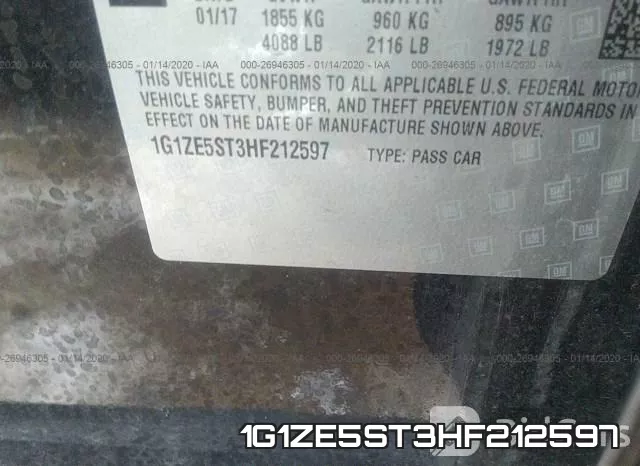 1G1ZE5ST3HF212597 фото 10
