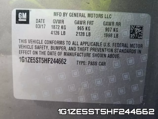 1G1ZE5ST5HF244662 фото 2