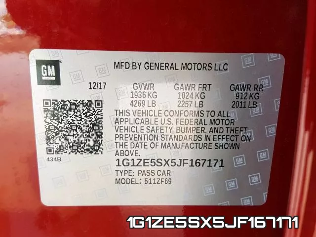 1G1ZE5SX5JF167171 фото 2
