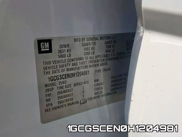 1GCGSCEN0H1204981 фото 2