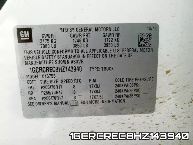 1GCRCREC8HZ143940 фото 2